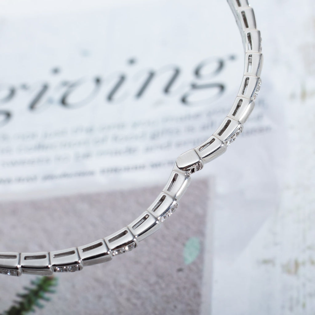 Bvlgari Serpenti Bracelet Silver Cubic Zirconia