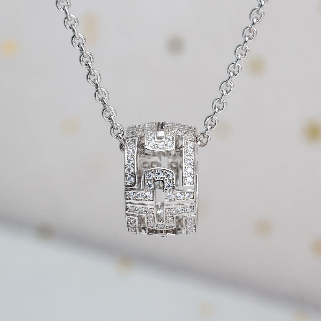 Bvlgari Parentesi Necklace Silver Diamond