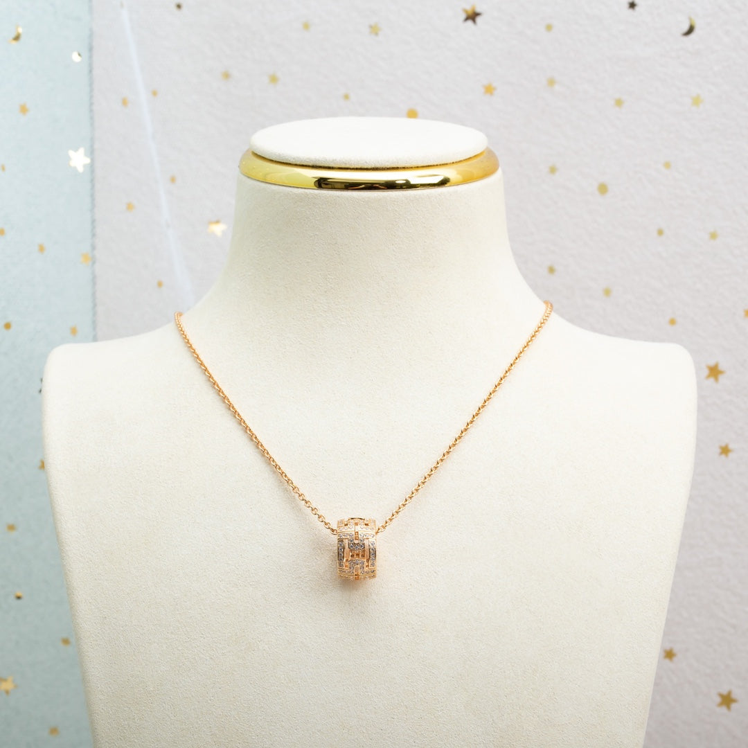 Bvlgari Parentesi Necklace Pink Gold Diamond