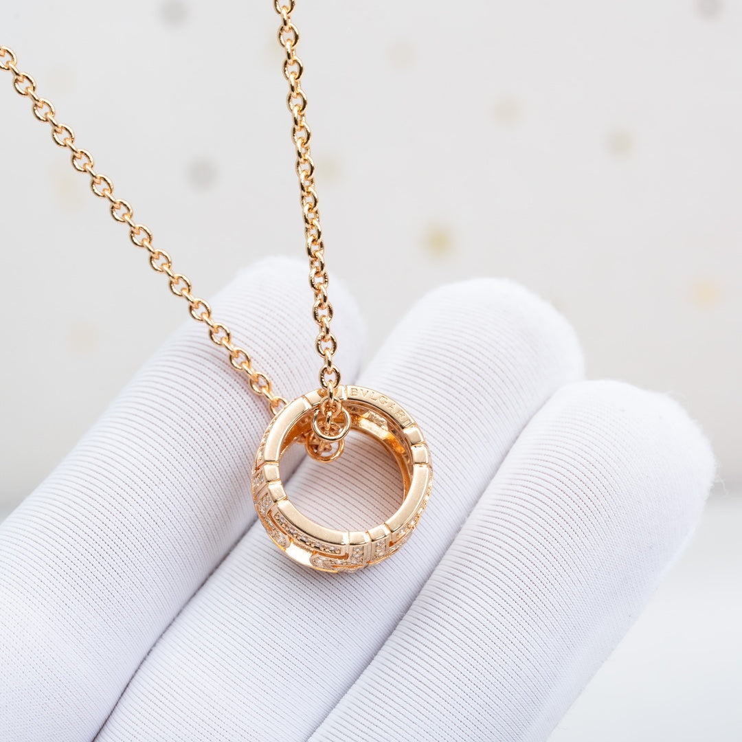 Bvlgari Parentesi Necklace Pink Gold Diamond