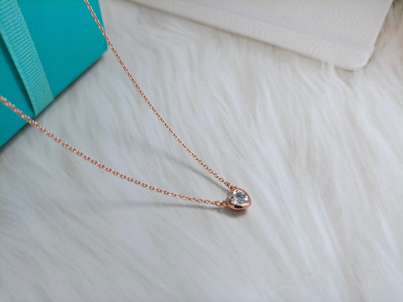 Tiffany Heart Big Cubic Zirconia Necklace