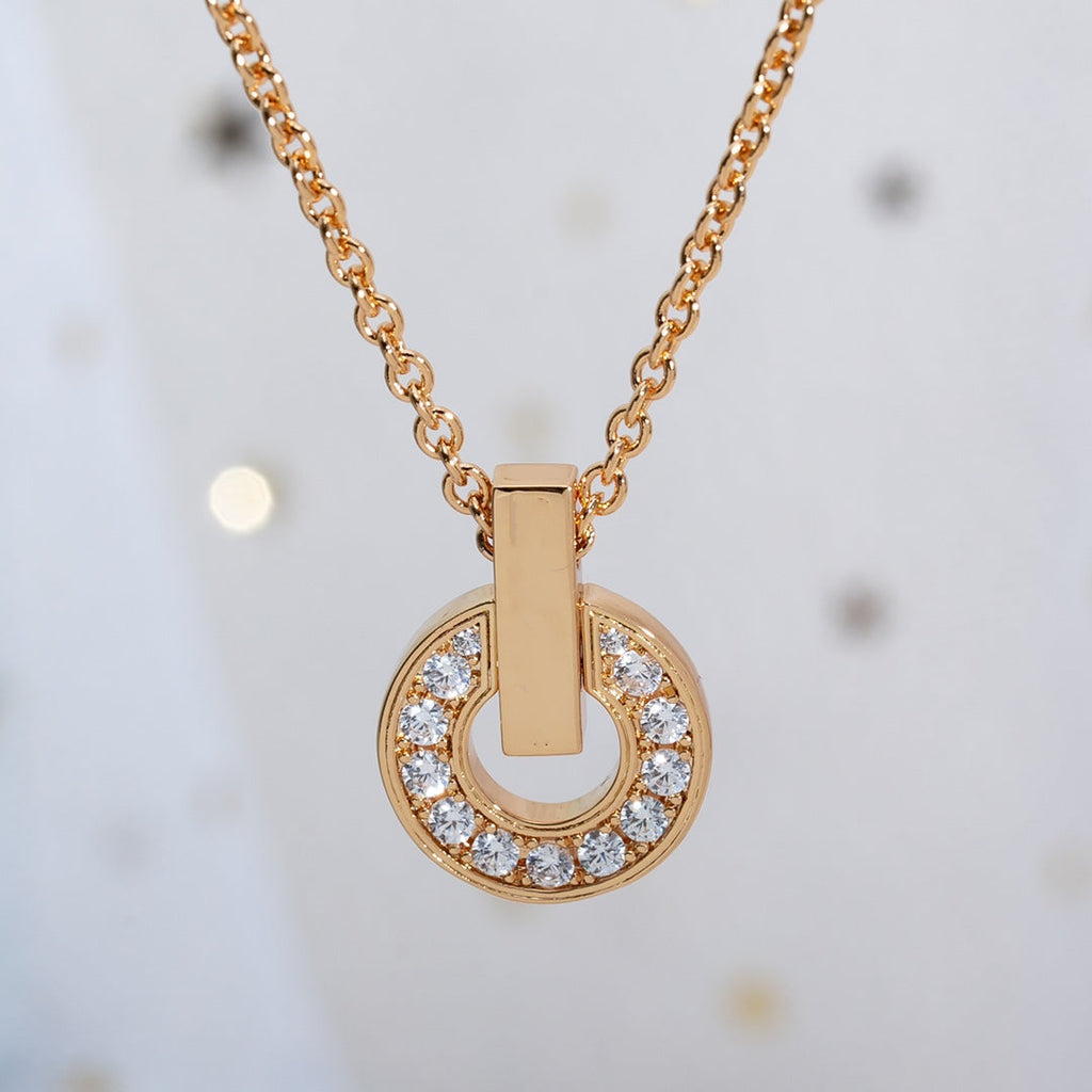 Bvlgari Gari Necklace Pink Gold Cubic Zirconia
