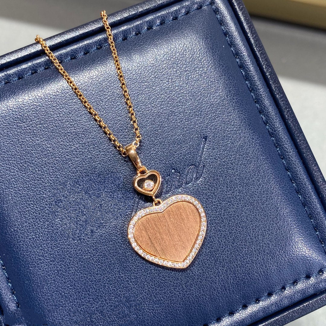 Chopard Happy Heart Gold Cubic Zirconia Necklace