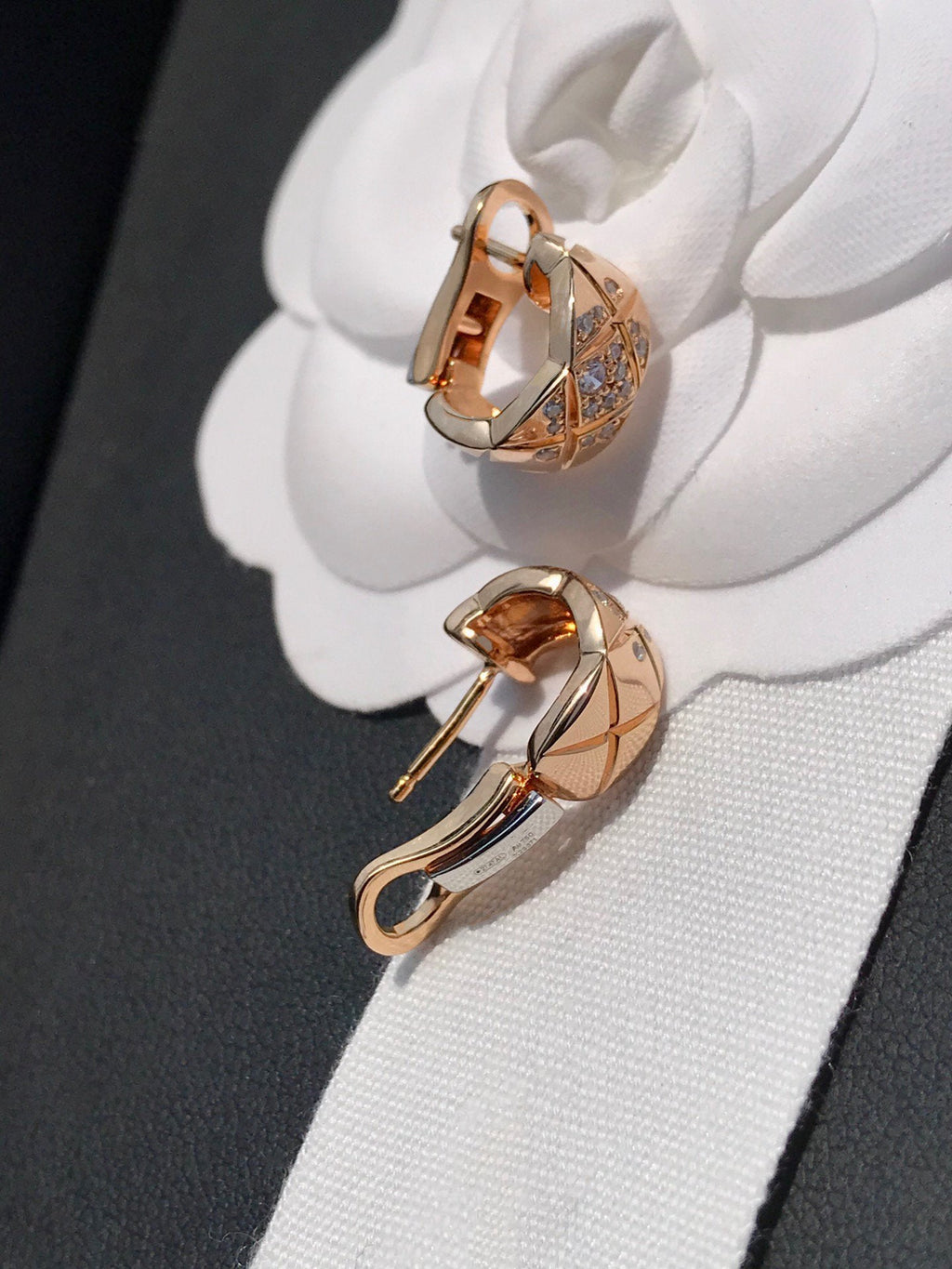 Chanel Crush Cubic Zirconia Pink Gold Earrings