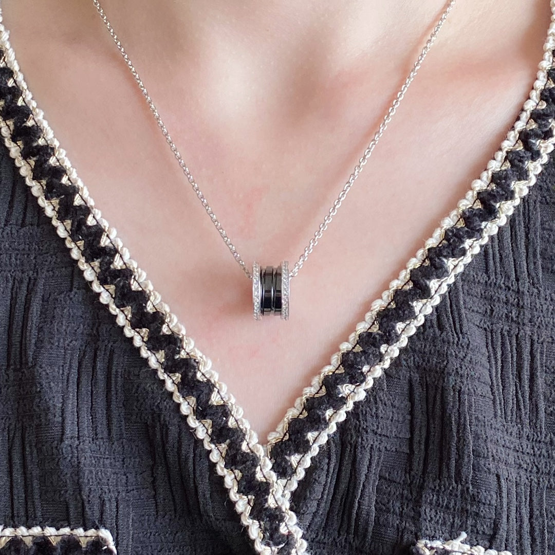 Bvlgari Zero 1 Cubic Zirconia Ceramic Necklace