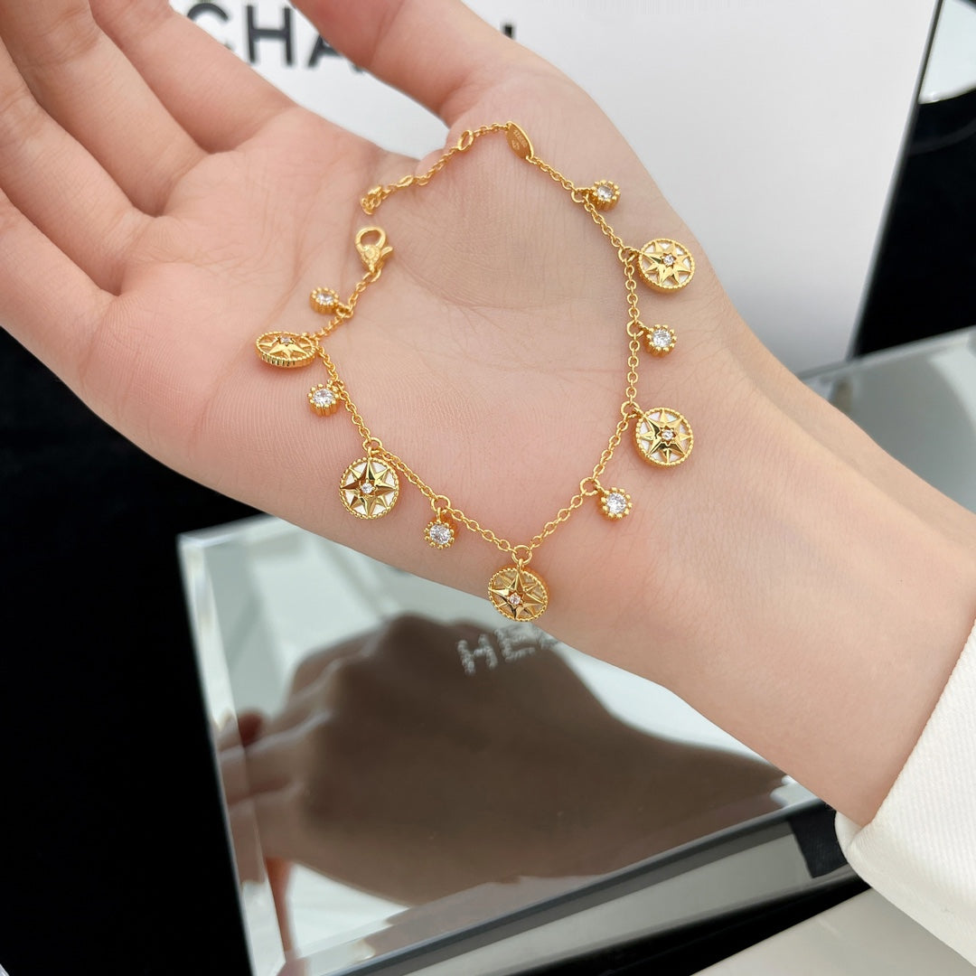 Dior Lucky Star 5 Motif 6 Cubic Zirconia Bracelet