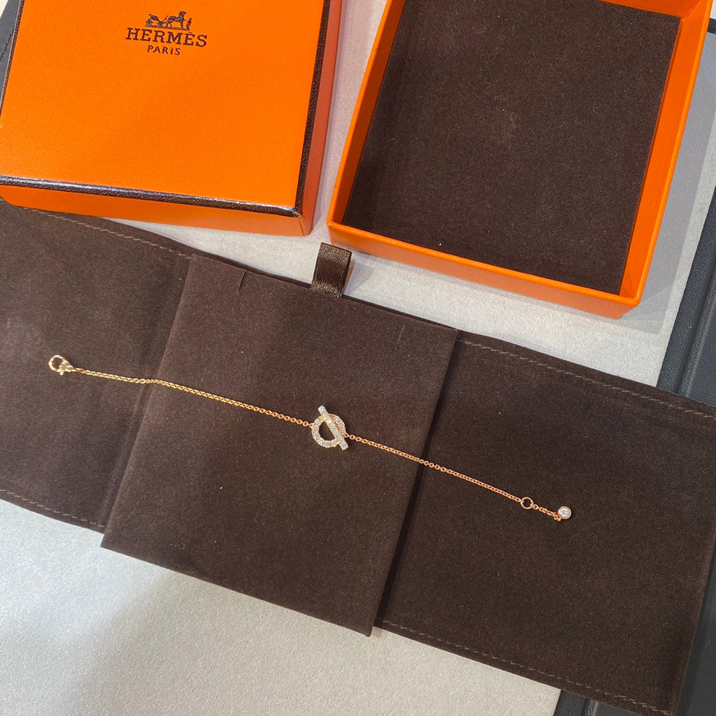 Hermes Finesse Pink Gold Cubic Zirconia Bracelet