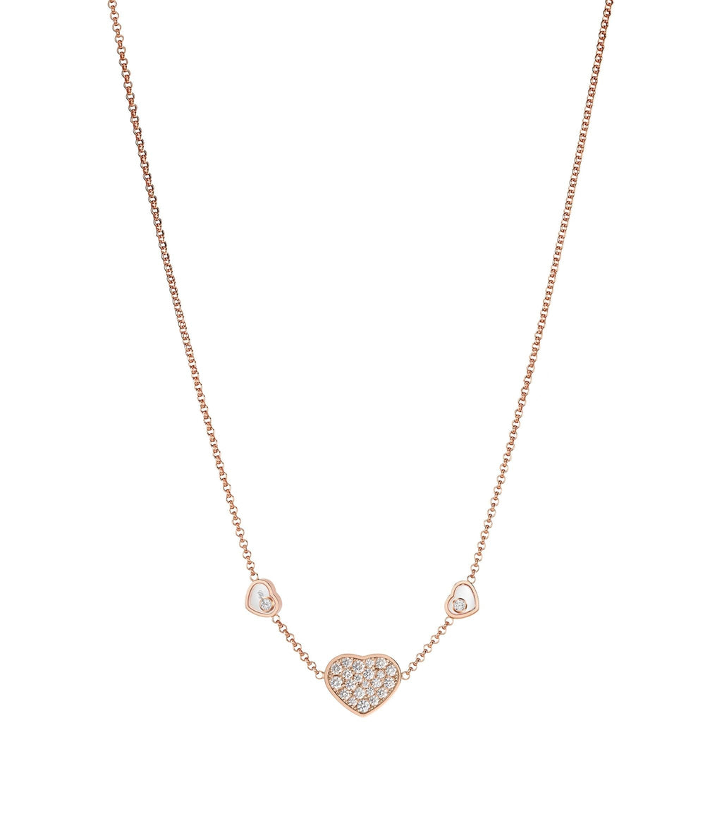 Chopard Happy Heart Necklace 3 Motifs Cubic Zirconia