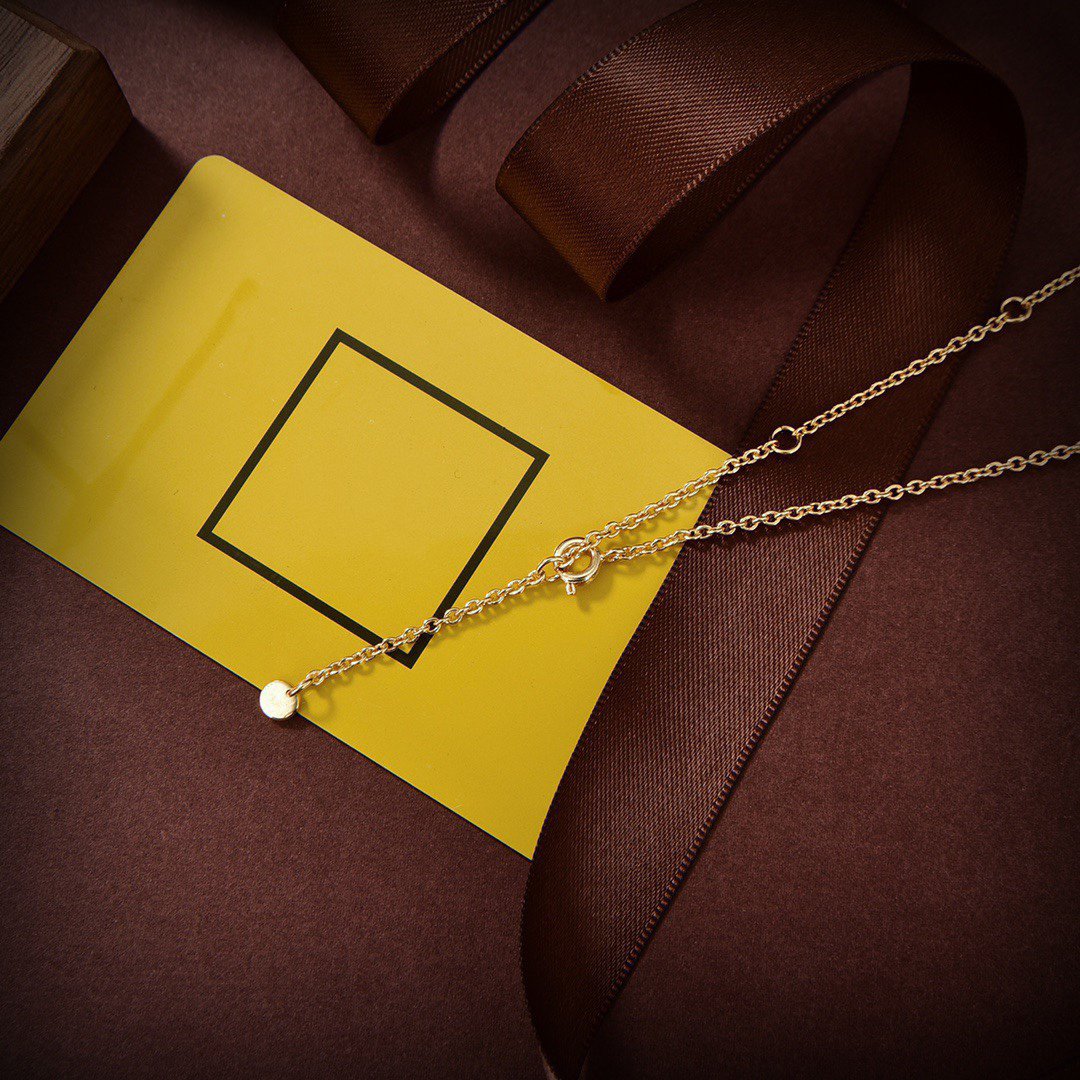 Fendi FF Buckled Pearl Gold Necklace