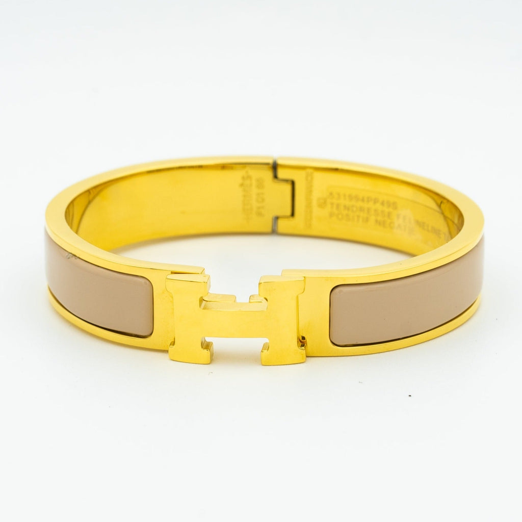 Hermes H Elegant Beige Bracelet