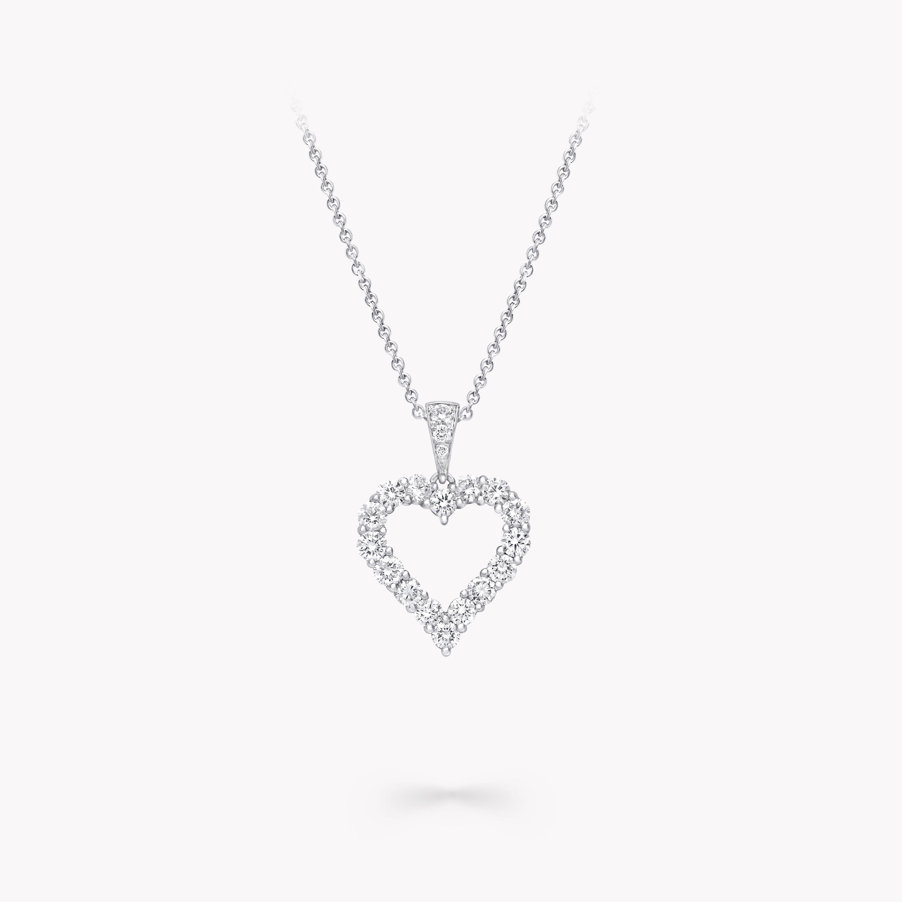 Graff Heart Silhouette Silver Cubic Zirconia Necklace