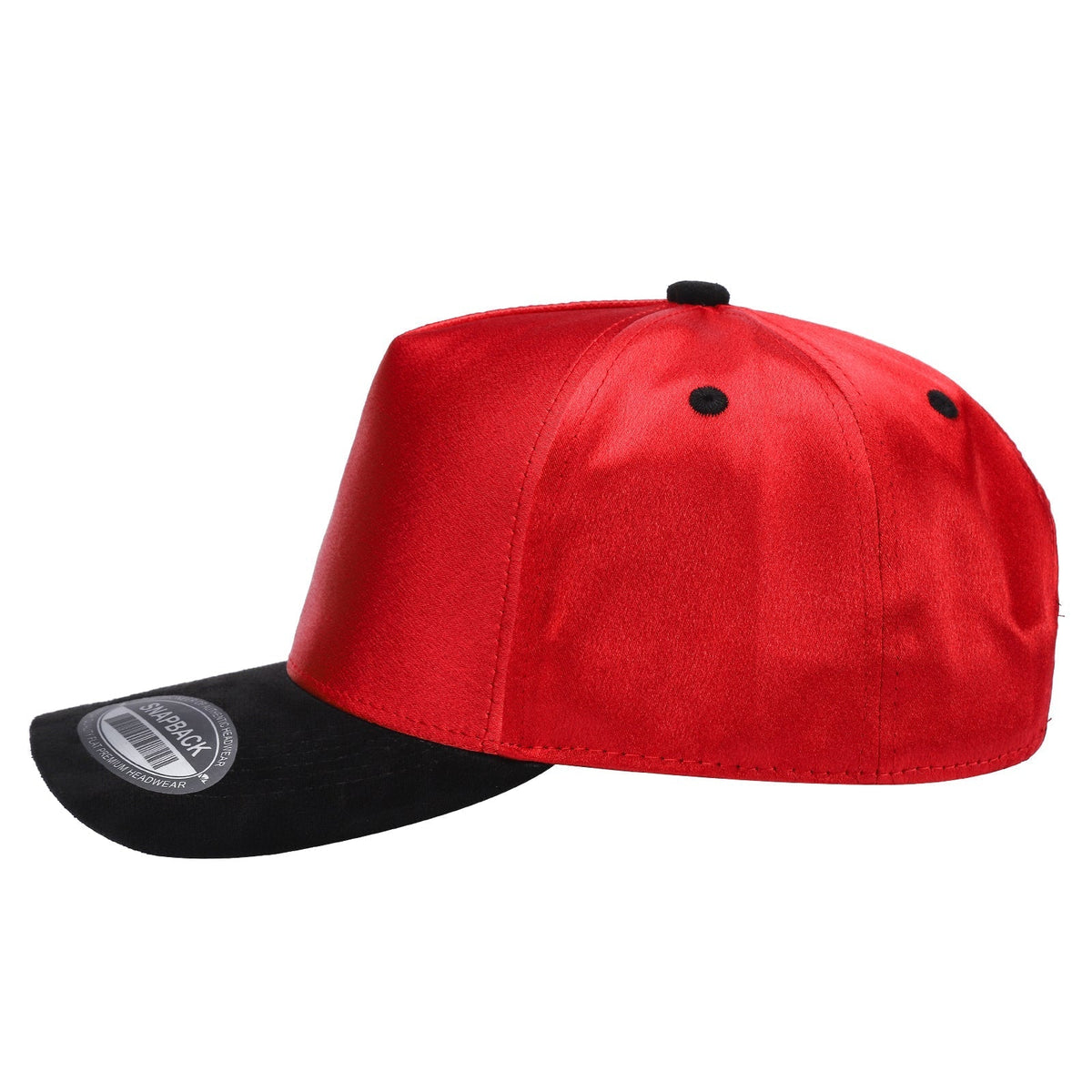 Unbranded Satin Snapback with Suede Bill