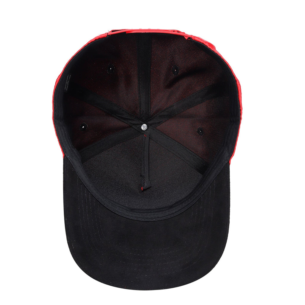 Unbranded Satin Snapback with Suede Bill