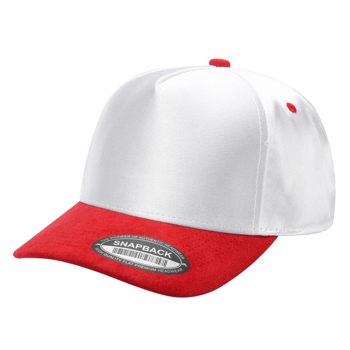 Unbranded Satin Snapback with Suede Bill