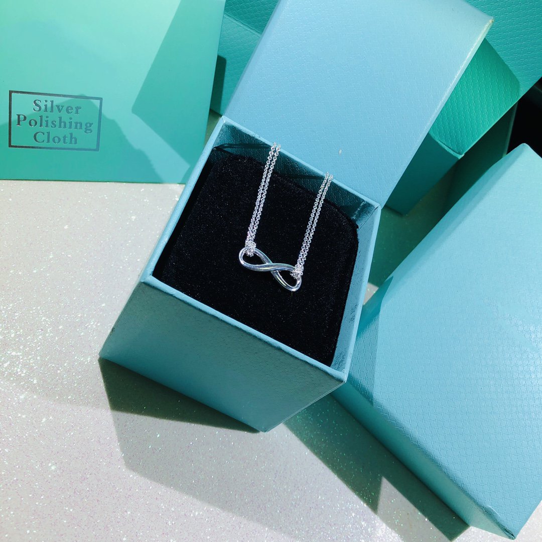 Tiffany Silver Infinity Double Chain Necklace