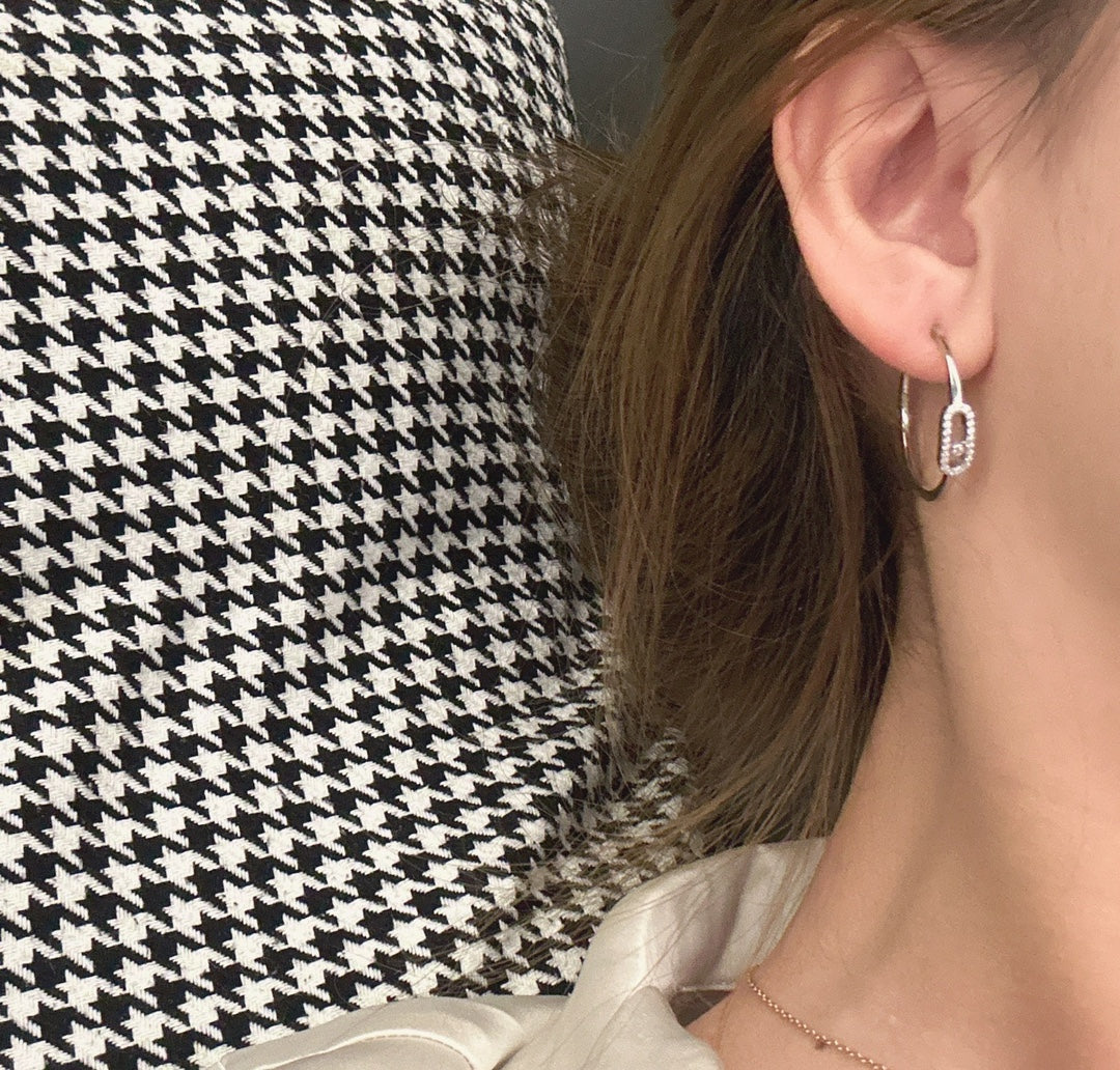 Messika Creoles Move Uno PM Cubic Zirconia Earrings