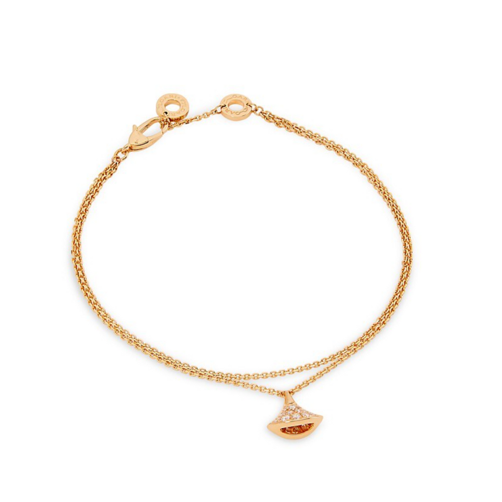 Bvlgari Dream 1 Motif Cubic Zirconia Double Chain Bracelet