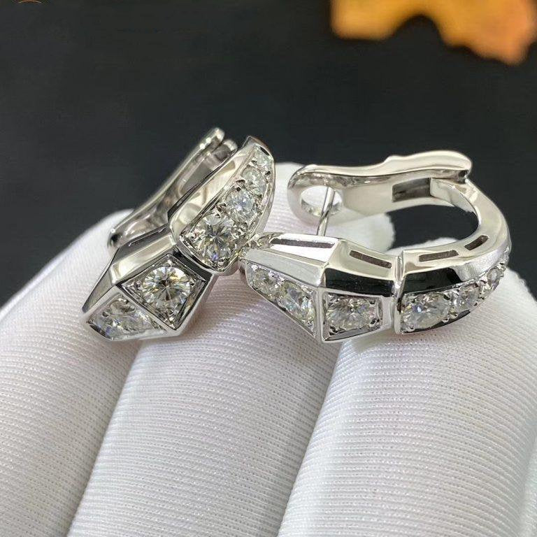 Bvlgari Serpenti Silver Cubic Zirconia Earrings