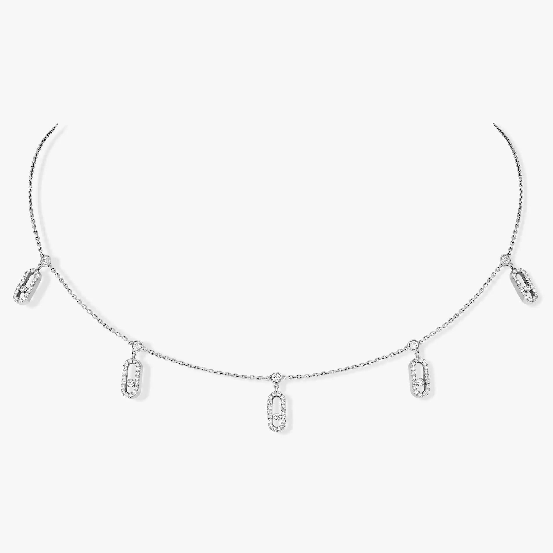 Messika Choker Move Uno Pampille Paved Silver Cubic Zirconia Necklace