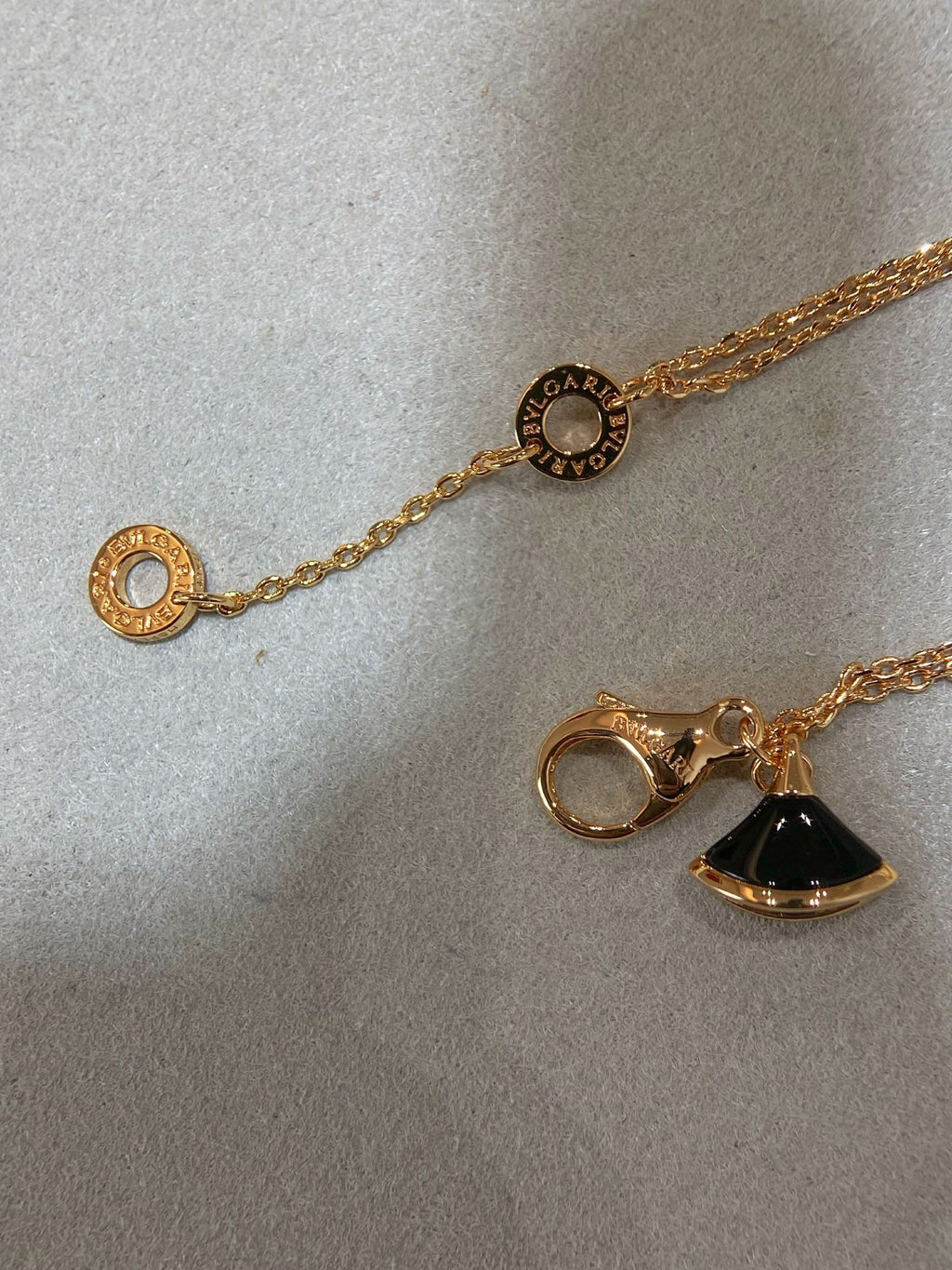 Bvlgari 4 Motif MOP Gold Double Chain Bracelet