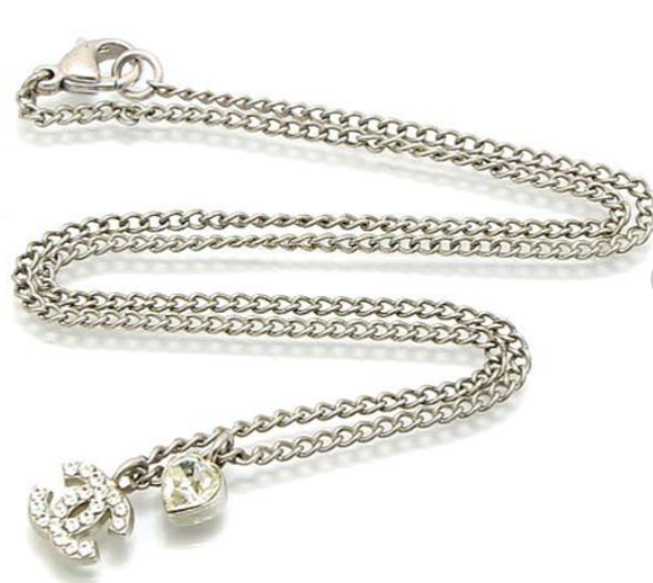 Chanel Double C Heart Diamond Necklace